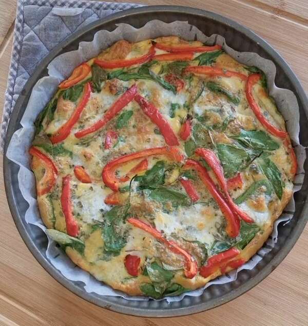 Tarte sans pâte, légumes et Mozzarella 