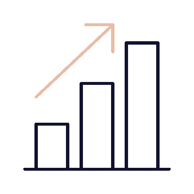 Wired outline 152 bar chart arrow hover growth