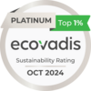 Médaille de Platine EcoVadis 2024, top 1% des entreprises notées