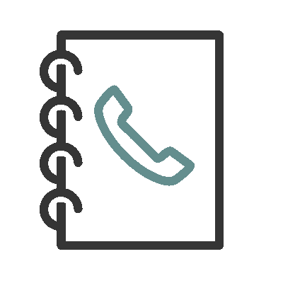 Wired outline 195 phone book contacts hover pinch