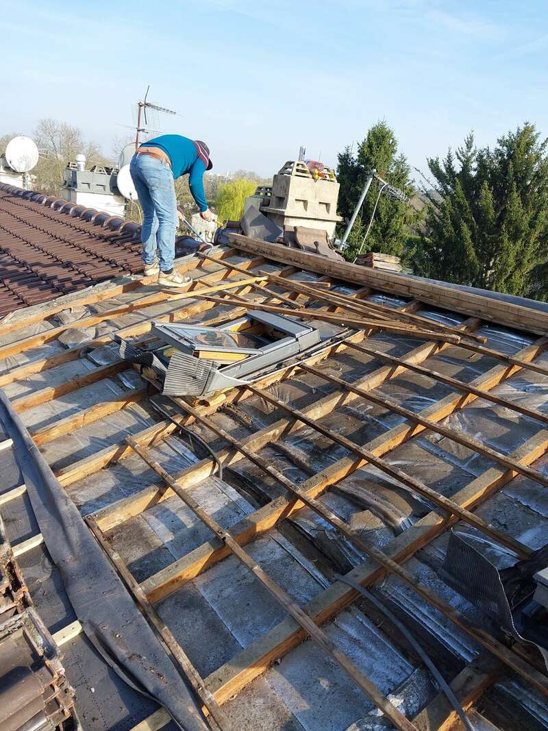 début de travaux de toiture 