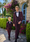 Costume homme et enfant bordeaux