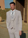 Costume marié beige en 4 pièces 