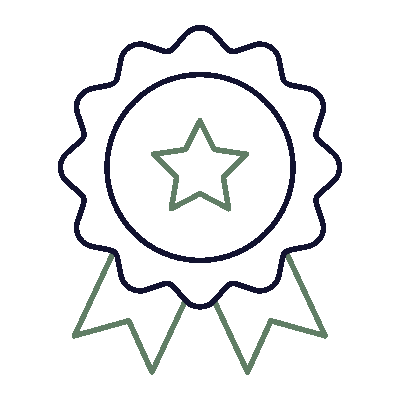 Wired outline 434 prize padge ribbon hover pinch