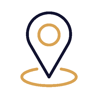 Wired outline 53 location pin on round map hover jump  1 