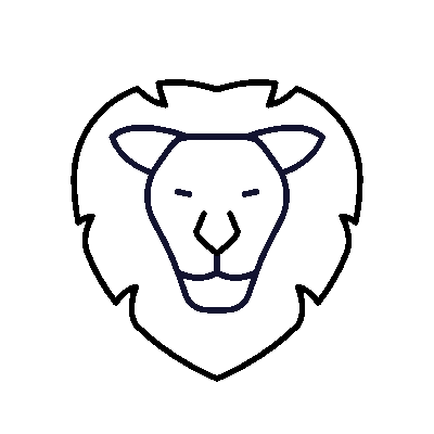 Wired outline 1966 lion head hover pinch