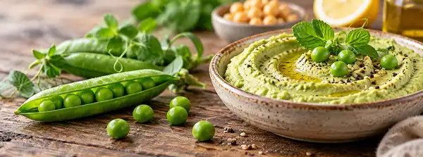 Houmous de petits pois frais bio