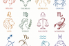 Carte astrologique thème astral beige symboles astrologiques