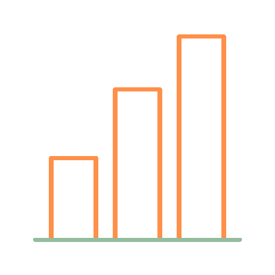 Wired outline 153 bar chart hover growth