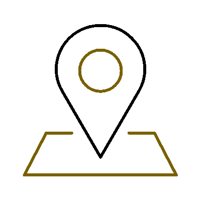 Wired outline 52 location pin on square map hover jump