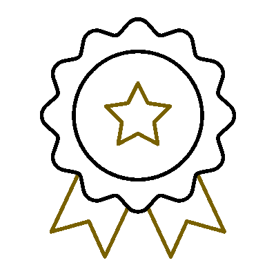 Wired outline 434 prize padge ribbon hover pinch