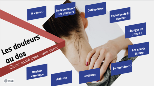 quizz santé avec votre osteo : douleurs au dos