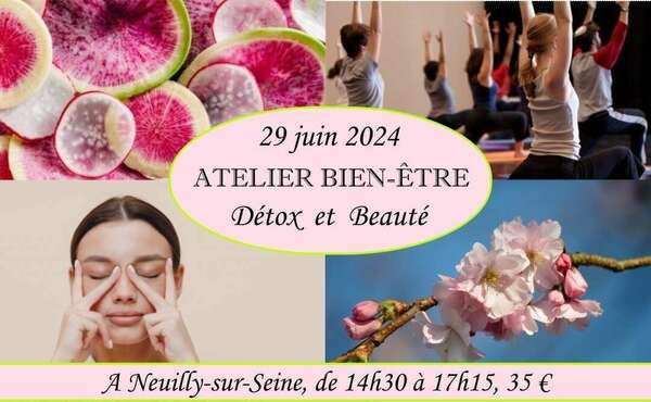 Atelier Bien-Etre : Détox et Beauté: 25 Mai et 29 Juin à Neuilly sur Seine