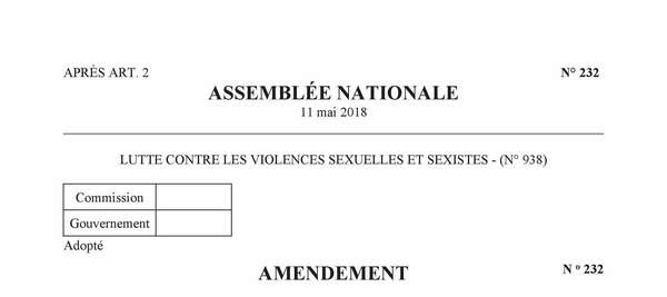 Amendement n° 232 Lutte contre les violences sexuelles et sexistes