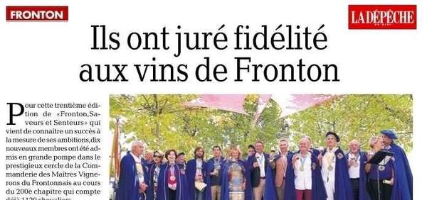 Mon intronisation dans la Commanderie des Maîtres Vignerons du Frontonnais