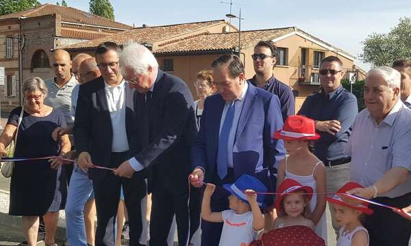 A l'inauguration du nouveau coeur de ville de Fenouillet