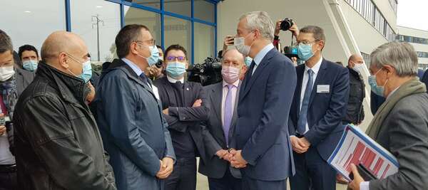 Avec Bruno Le Maire chez Liebherr Aerospace à Aucamville