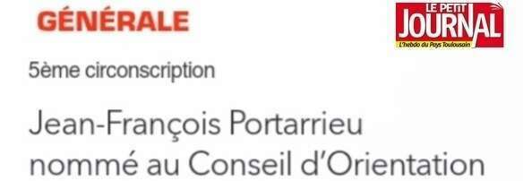 Ma nomination au Conseil d'Orientation des Infrastructures