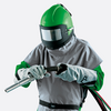 Casque de sablage NOVA 2000  noir et vert