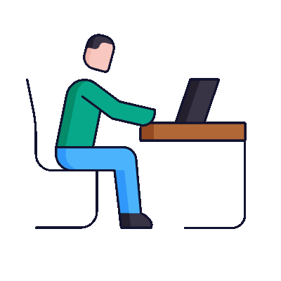 Wired lineal 1846 employee working hover working