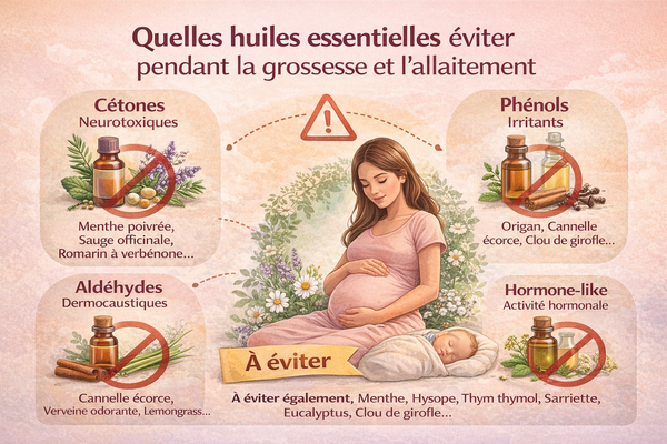 Quelles huiles essentielles éviter pendant la grossesse et l’allaitement 