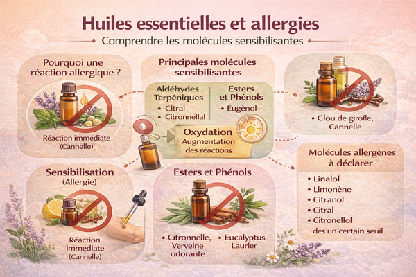 Huiles essentielles et allergies : Comprendre les molécules sensibilisantes 