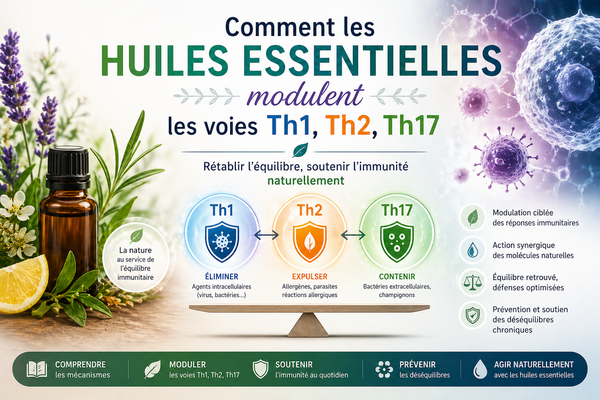 Comment les huiles essentielles modulent les voies Th1, Th2 et Th17