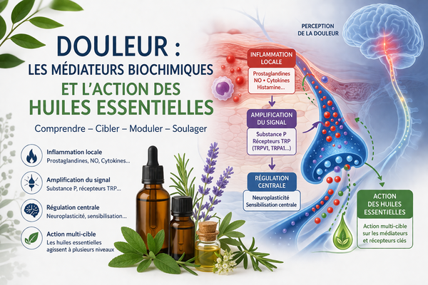 Douleur : les médiateurs biochimiques et l’action des huiles essentielles