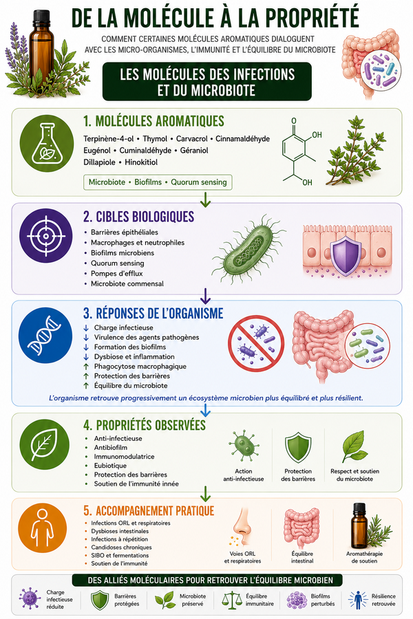 De la molécule à la propriété : les molécules des infections et du microbiote