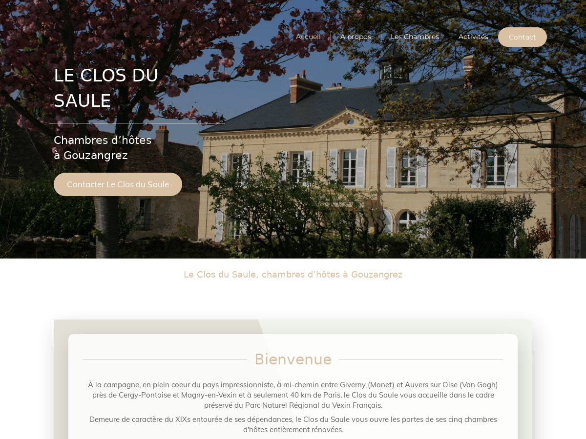 Exemple de site internet de Chambre d'hôte et Gîte à Gouzangrez