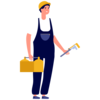 plombier avec trousse a outils