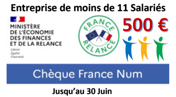 Entreprises de moins de onze salariés  : 500 € pour vos dépenses numériques