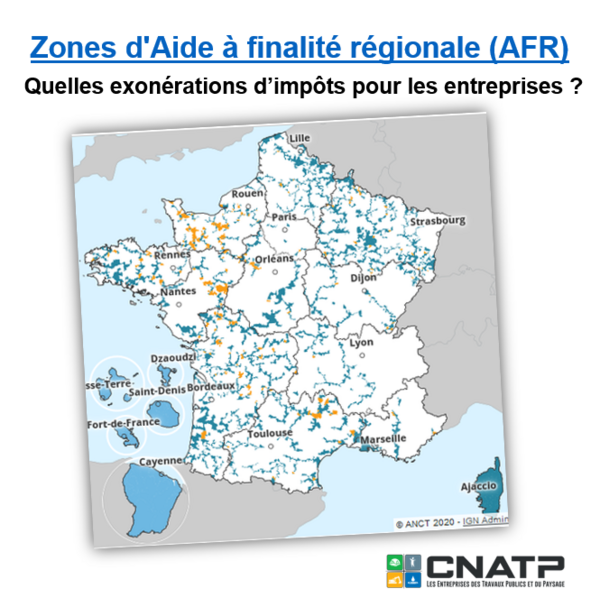Zones d’Aide à Finalité Régionale ZAFR : quelles exonérations d’impôt ?