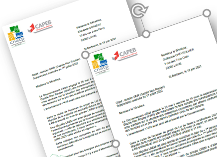 PLFR : Action CAPEB/CNATP auprès des sénateurs pour contester la remise en cause du report du GNR par les députés