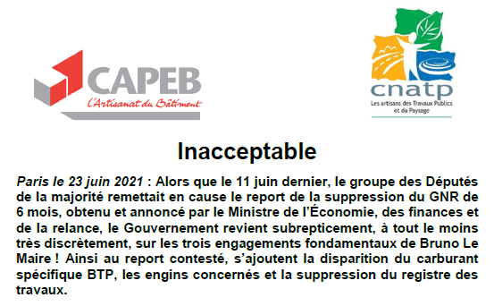 Après le délai du report GNR ... Ce sont les engagements fondamentaux du Gouvernement qui sont remis en cause !!!
