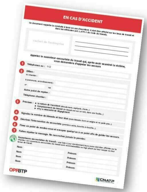 Fiche pratique : J'appelle les secours lors d'un accident