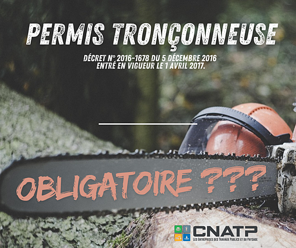 Permis tronçonneuse : obligatoire ??? 
