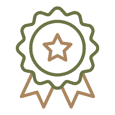 Wired outline 434 prize padge ribbon hover pinch