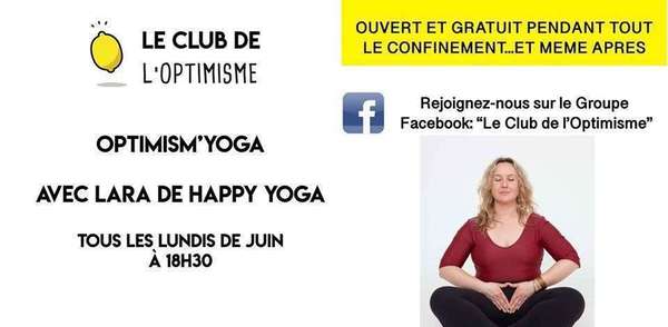 optimism'yoga tous les lundis à 18h30 live & online