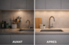 Avant/après cuisine rénovation perception, cuisine confiance joints propres, transformation cuisine budget optimisé