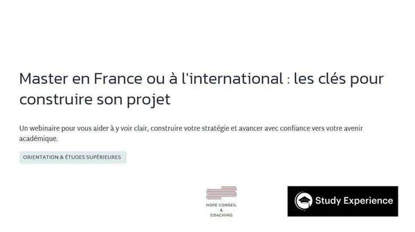 Master en France ou à l'international : les clés pour construire son projet