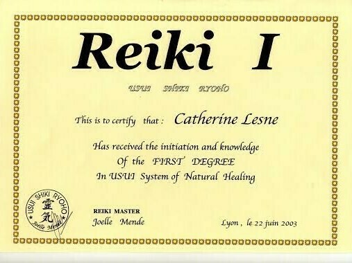 Diplôme de Catherine Lesne - Massages & Soins énergétiques - Saint-Priest