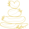 Une illustration de cailloux en équilibre les uns sur les autres. Le dernier caillou en haut ressemble à un coeur.