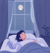 Personne insomniaque cherchant le sommeil la nuit 