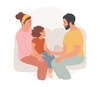 parents attentifs à leur enfant