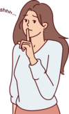 Femme qui a appris à se taire pour éviter la foudre des autres