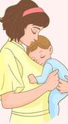 Maman qui tient dans les bras son bébé