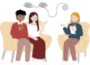 Couple en consultation  pour des problèmes de communication 