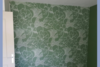 papier peint vert avec motif chambre