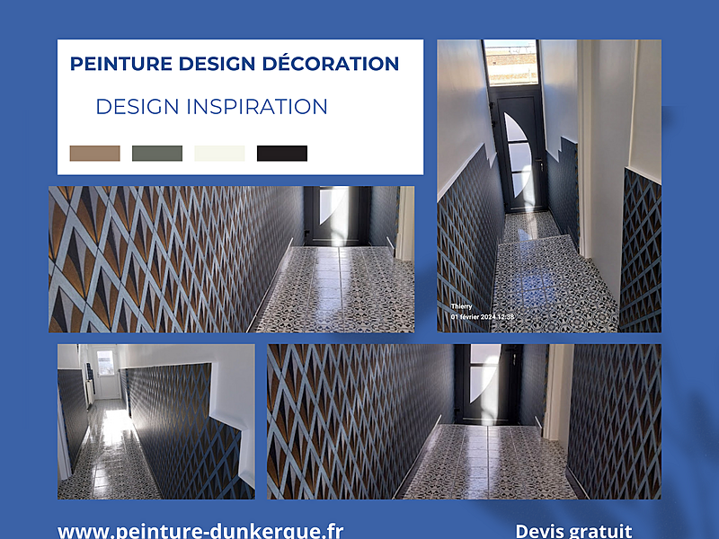 Projets papier peint, peinture, béton ciré parquets réalisé par Peinture Design Décoration